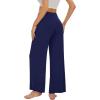 imageWiWi Womens Pajama Pants Viscose from Bamboo Sleep Pant High Waist Comfy Pajamas Bottom Soft Palazzo Sweatpants SXXLNavy