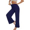 imageWiWi Womens Pajama Pants Viscose from Bamboo Sleep Pant High Waist Comfy Pajamas Bottom Soft Palazzo Sweatpants SXXLNavy
