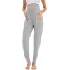 imageWiWi Womens Viscose from Bamboo Maternity Pants Soft Over The Belly Pregnancy Leggings High Waist Stretchy BottomsAheather Grey