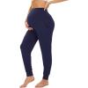imageWiWi Womens Viscose from Bamboo Maternity Pants Soft Over The Belly Pregnancy Leggings High Waist Stretchy BottomsAnavy