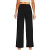 imageWiWi Womens Wide Leg Pajama Pants Casual Sleep Bottoms Palazzo Yoga Sweatpants Pant with Pockets Viscose from Bamboo SXXLBlack