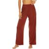 imageWiWi Womens Wide Leg Pajama Pants Casual Sleep Bottoms Palazzo Yoga Sweatpants Pant with Pockets Viscose from Bamboo SXXLBrickred