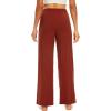 imageWiWi Womens Wide Leg Pajama Pants Casual Sleep Bottoms Palazzo Yoga Sweatpants Pant with Pockets Viscose from Bamboo SXXLBrickred