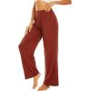 imageWiWi Womens Wide Leg Pajama Pants Casual Sleep Bottoms Palazzo Yoga Sweatpants Pant with Pockets Viscose from Bamboo SXXLBrickred
