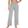 imageWiWi Womens Wide Leg Pajama Pants Casual Sleep Bottoms Palazzo Yoga Sweatpants Pant with Pockets Viscose from Bamboo SXXLHeather Grey