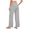 imageWiWi Womens Wide Leg Pajama Pants Casual Sleep Bottoms Palazzo Yoga Sweatpants Pant with Pockets Viscose from Bamboo SXXLHeather Grey