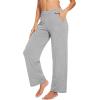 imageWiWi Womens Wide Leg Pajama Pants Casual Sleep Bottoms Palazzo Yoga Sweatpants Pant with Pockets Viscose from Bamboo SXXLHeather Grey