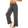 imageWiWi Womens Wide Leg Pajama Pants Casual Sleep Bottoms Palazzo Yoga Sweatpants Pant with Pockets Viscose from Bamboo SXXLIron Grey