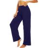 imageWiWi Womens Wide Leg Pajama Pants Casual Sleep Bottoms Palazzo Yoga Sweatpants Pant with Pockets Viscose from Bamboo SXXLNavy