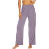 imageWiWi Womens Wide Leg Pajama Pants Casual Sleep Bottoms Palazzo Yoga Sweatpants Pant with Pockets Viscose from Bamboo SXXLViolet