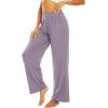 imageWiWi Womens Wide Leg Pajama Pants Casual Sleep Bottoms Palazzo Yoga Sweatpants Pant with Pockets Viscose from Bamboo SXXLViolet