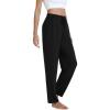 imageWiWi Pajama Pants for Women Soft Viscose from Bamboo Comfortable Pj Bottoms with Drawstring SXXLBlack