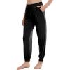imageWiWi Pajama Pants for Women Viscose from Bamboo Lounge Bottoms with Pocket Sweatpants Joggers Night Pant SXXLBlack