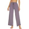 imageWiWi Pajama Pants for Women Wide Leg Long Bottoms Casual Loose Sweatpants High Waist Lounge Pajamas SXXLViolet