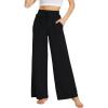 imageWiWi Womens Casual Loose Wide Leg Pajama Pants Palazzo Viscose from Bamboo Lounge Pant Long Yoga Sweatpants SXXLBlack