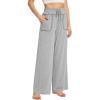 imageWiWi Womens Casual Loose Wide Leg Pajama Pants Palazzo Viscose from Bamboo Lounge Pant Long Yoga Sweatpants SXXLHeather Grey