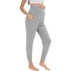 imageWiWi Womens Viscose from Bamboo Maternity Pants Soft Over The Belly Pregnancy Leggings High Waist Stretchy BottomsAheather Grey