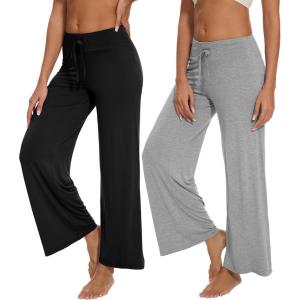 imageWiWi Pajama Pants for Women Comfy Soft Comfortable Pajamas Womens Lounge Sleep Pj Bottoms Viscose from Bamboo SXXLAblackheather Grey