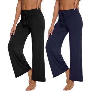 imageWiWi Pajama Pants for Women Comfy Soft Comfortable Pajamas Womens Lounge Sleep Pj Bottoms Viscose from Bamboo SXXLAblacknavy