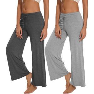 imageWiWi Pajama Pants for Women Comfy Soft Comfortable Pajamas Womens Lounge Sleep Pj Bottoms Viscose from Bamboo SXXLAcharcoal Heatherheather Grey