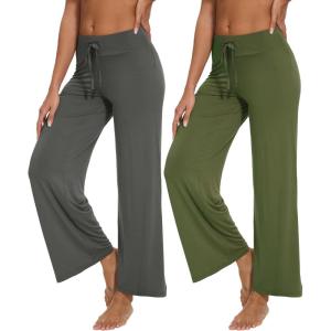 imageWiWi Pajama Pants for Women Comfy Soft Comfortable Pajamas Womens Lounge Sleep Pj Bottoms Viscose from Bamboo SXXLAiron Greyarmy Green