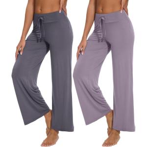 imageWiWi Pajama Pants for Women Comfy Soft Comfortable Pajamas Womens Lounge Sleep Pj Bottoms Viscose from Bamboo SXXLAvioletdark Grey