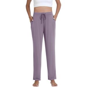 imageWiWi Pajama Pants for Women Soft Viscose from Bamboo Comfortable Pj Bottoms with Drawstring SXXLViolet