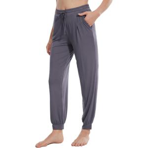 imageWiWi Pajama Pants for Women Viscose from Bamboo Lounge Bottoms with Pocket Sweatpants Joggers Night Pant SXXLDark Grey