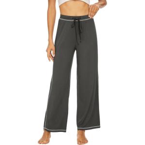 imageWiWi Pajama Pants for Women Wide Leg Long Bottoms Casual Loose Sweatpants High Waist Lounge Pajamas SXXLIron Grey