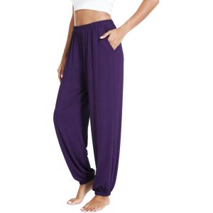 imageWiWi Viscose from Bamboo Pajamas Pants for Women Soft Yoga Jogger Pant Comfy Pajama Bottoms SXXLDark Purple