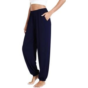 imageWiWi Viscose from Bamboo Pajamas Pants for Women Soft Yoga Jogger Pant Comfy Pajama Bottoms SXXLNavy