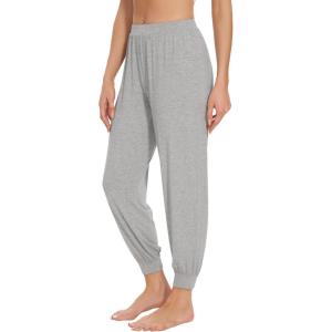 imageWiWi Womens Pajama Bottoms Soft Viscose from Bamboo Joggers pants Yoga Pants Casual Lounge SXXLLight Heather Grey