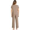 imageWiWi Bamboo Viscose Pajamas for Women Soft Comfy Loungewear Short Sleeve Tops and Long Pants Sleepwear Pjs SXXLCcamel