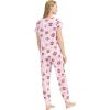 imageWiWi Pajamas for Women Soft Pajama Sets Short Sleeve Tops with Jogger Pants Viscose from Bamboo Pjs SXXLCoffee Cup