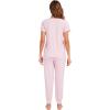 imageWiWi Pajamas for Women Soft Pajama Sets Short Sleeve Tops with Jogger Pants Viscose from Bamboo Pjs SXXLPink