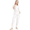 imageWiWi Pajamas for Women Soft Pajama Sets Short Sleeve Tops with Jogger Pants Viscose from Bamboo Pjs SXXLWhite Stars