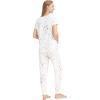 imageWiWi Pajamas for Women Soft Pajama Sets Short Sleeve Tops with Jogger Pants Viscose from Bamboo Pjs SXXLWhite Stars