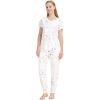 imageWiWi Pajamas for Women Soft Pajama Sets Short Sleeve Tops with Jogger Pants Viscose from Bamboo Pjs SXXLWhite Stars