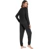 imageWiWi Womens Pajamas Set Long Sleeve Sleepwear Tops with Jogger Pants Viscose from Bamboo Super soft Lounge Pjs Sets SXXLBlack