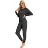 imageWiWi Womens Pajamas Set Long Sleeve Sleepwear Tops with Jogger Pants Viscose from Bamboo Super soft Lounge Pjs Sets SXXLCharcoal Heather
