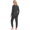 imageWiWi Womens Pajamas Set Long Sleeve Sleepwear Tops with Jogger Pants Viscose from Bamboo Super soft Lounge Pjs Sets SXXLCharcoal Heather