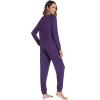 imageWiWi Womens Pajamas Set Long Sleeve Sleepwear Tops with Jogger Pants Viscose from Bamboo Super soft Lounge Pjs Sets SXXLDark Purple