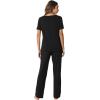 imageWiWi Womens Viscose from Bamboo Pajamas Set 2 Piece Soft Top with Long Pants Pjs Sleepwear Lightweight Loungewear Sets SXXLAblack
