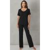 imageWiWi Womens Viscose from Bamboo Pajamas Set 2 Piece Soft Top with Long Pants Pjs Sleepwear Lightweight Loungewear Sets SXXLAblack