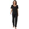imageWiWi Womens Viscose from Bamboo Pajamas Set 2 Piece Soft Top with Long Pants Pjs Sleepwear Lightweight Loungewear Sets SXXLAblack