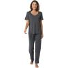 imageWiWi Womens Viscose from Bamboo Pajamas Set 2 Piece Soft Top with Long Pants Pjs Sleepwear Lightweight Loungewear Sets SXXLAcharcoal