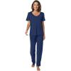 imageWiWi Womens Viscose from Bamboo Pajamas Set 2 Piece Soft Top with Long Pants Pjs Sleepwear Lightweight Loungewear Sets SXXLAdark Blue