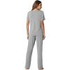 imageWiWi Womens Viscose from Bamboo Pajamas Set 2 Piece Soft Top with Long Pants Pjs Sleepwear Lightweight Loungewear Sets SXXLAheather Grey