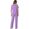 imageWiWi Womens Viscose from Bamboo Pajamas Set 2 Piece Soft Top with Long Pants Pjs Sleepwear Lightweight Loungewear Sets SXXLAmedium Purple