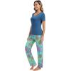 imageWiWi Womens Viscose from Bamboo Pajamas Set 2 Piece Soft Top with Long Pants Pjs Sleepwear Lightweight Loungewear Sets SXXLAprussian Bluedatura